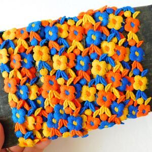 Vintage Franken 70's Ric Rac Trim Floral Sewing Crafts Boho Hippie 4.66 yd